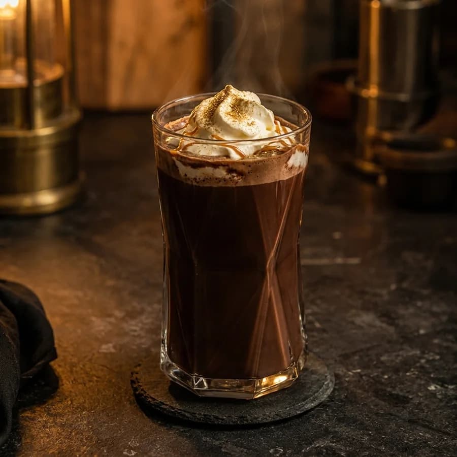 Grubenlicht — Heiße Schokolade · Salted Caramel · Sahne · Goldstaub
