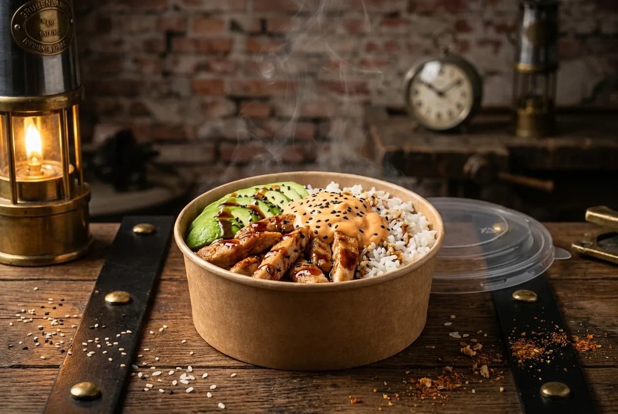 Fernschicht — Hähnchenbrust · Avocado · Teriyaki · Sriracha Mayo · Sesam