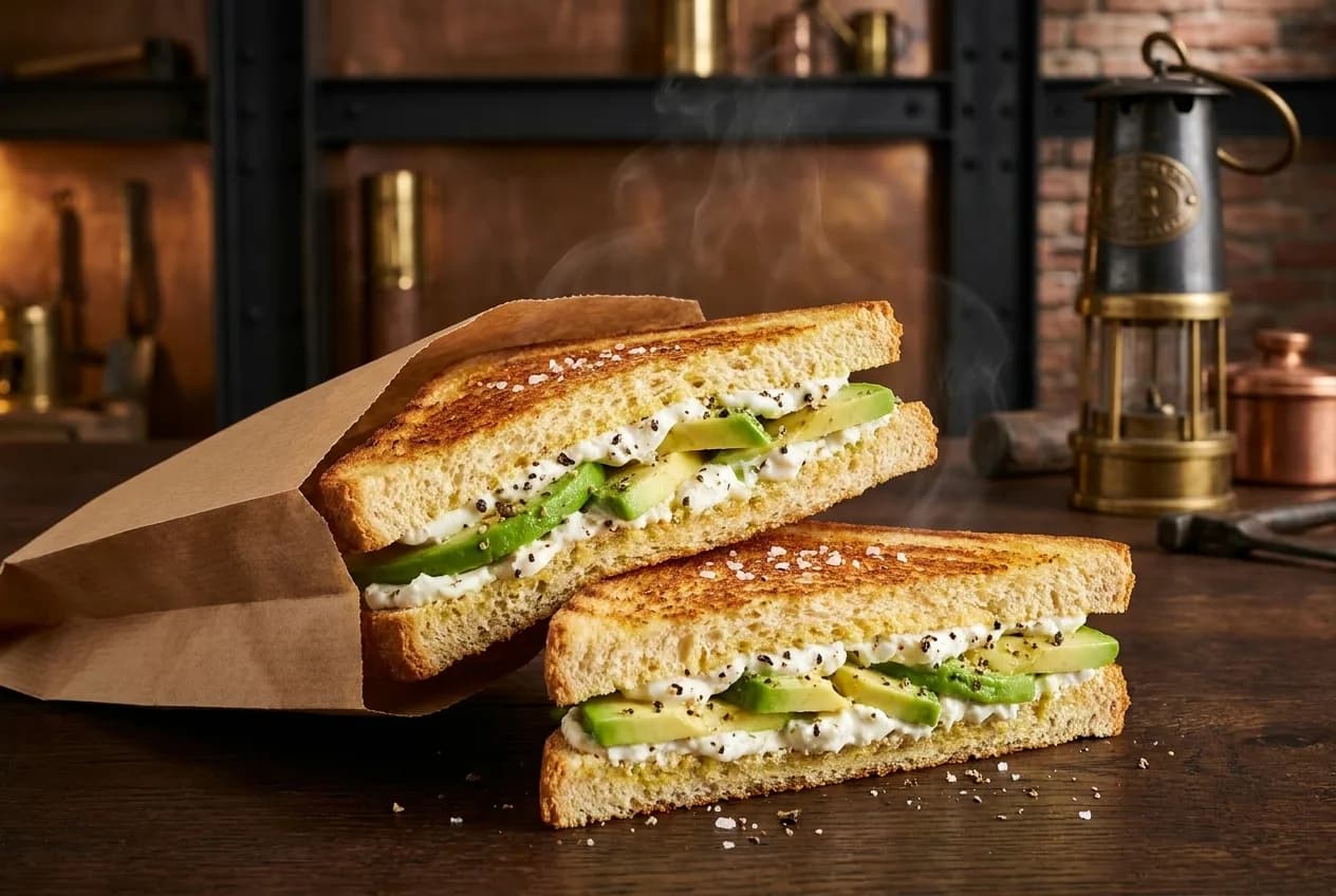 Das grüne Flöz — Avocado · Frischkäse · Meersalz · schwarzer Pfeffer